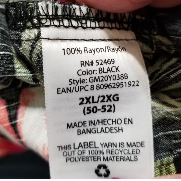 George Men's Tropical Floral Hibiscus Button Down Short Sleeve Shirt Sz 2XL -EUC - Picture 7 of 8